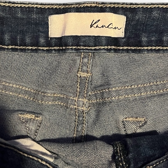 Kan Can Distressed Skinny Jeans - Dark Blue Size 13x30 - Picture 2 of 4